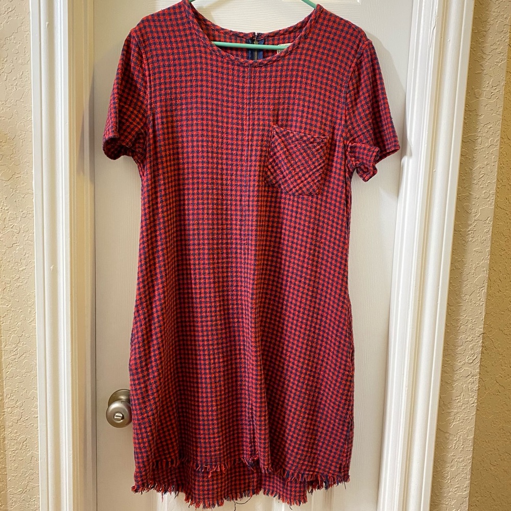The Fray Edge Shift Dress in Dorothy Check